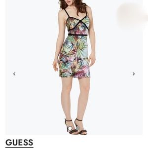 Guess bodycon floral multi color size 10
